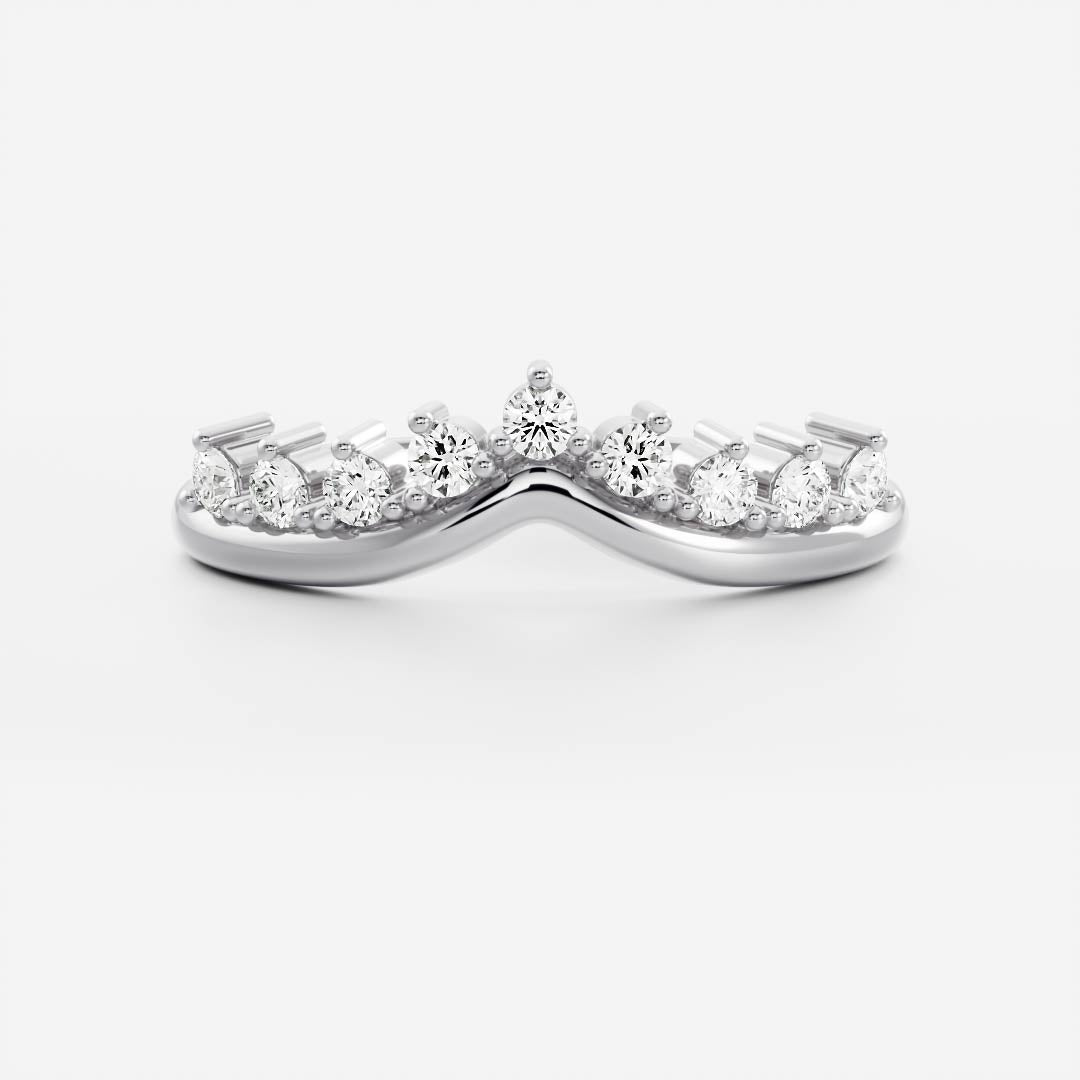 0.25 TCW Round Shaped Half Eternity Lab Grown Diamond Wedding Band