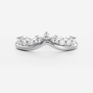 0.25 TCW Round Shaped Half Eternity Lab Grown Diamond Wedding Band