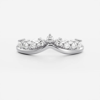 0.25 TCW Round Shaped Half Eternity Lab Grown Diamond Wedding Band