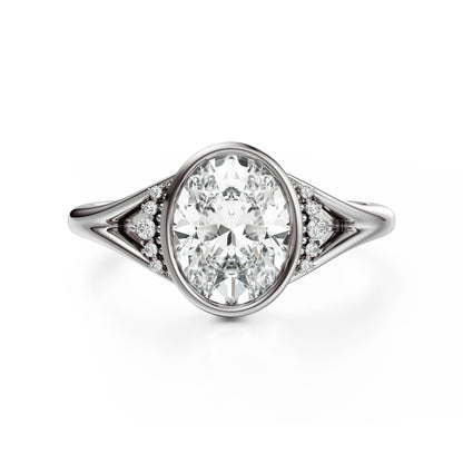 Marquise Shaped Three Stone Lab Grown Diamond Engagement Ring