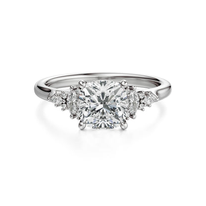 Marquise Shaped Three Stone Lab Grown Diamond Engagement Ring