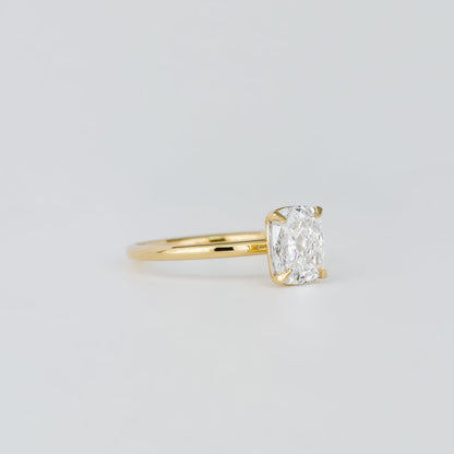 1.47 CT Cushion Cut Solitaire Lab Grown Diamond Engagement Ring