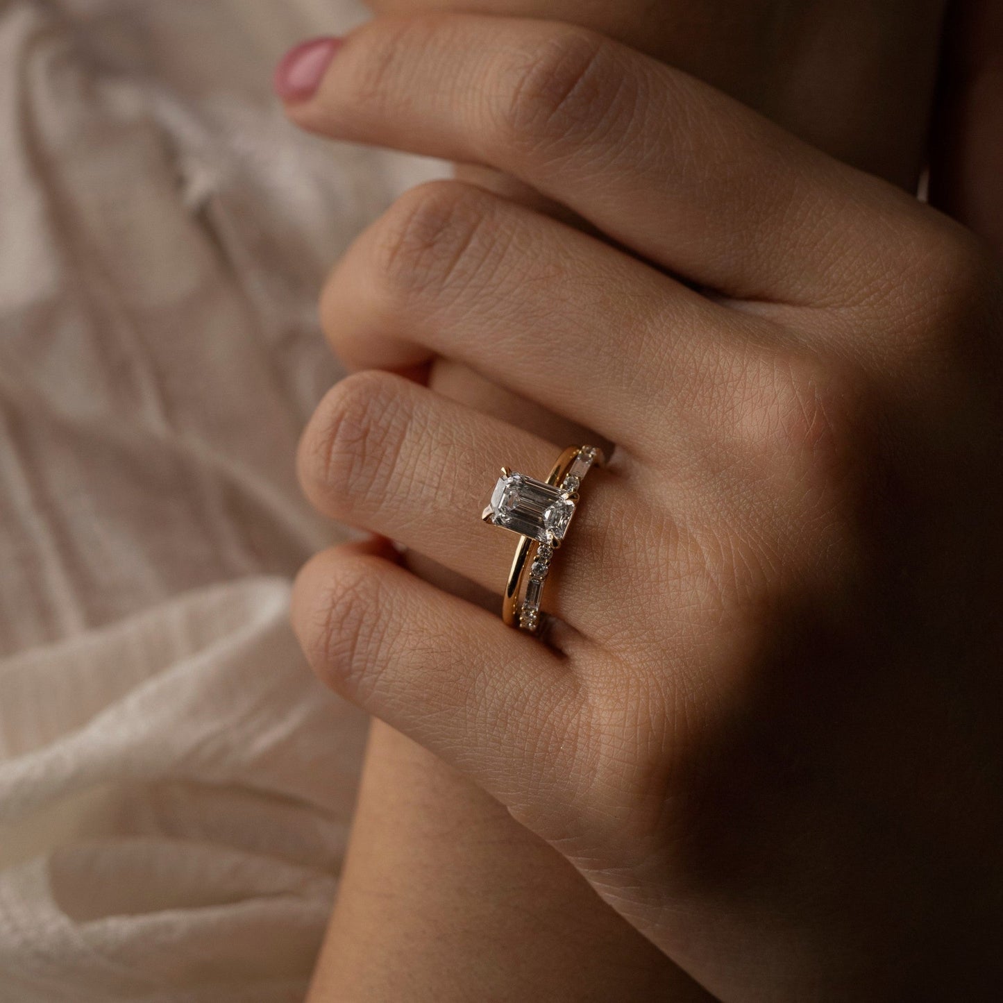 1.57 CT Emerald Cut Solitaire Lab Grown Diamond Engagement Ring