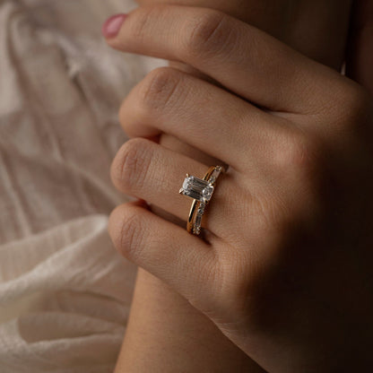 1.57 CT Emerald Cut Solitaire Lab Grown Diamond Engagement Ring