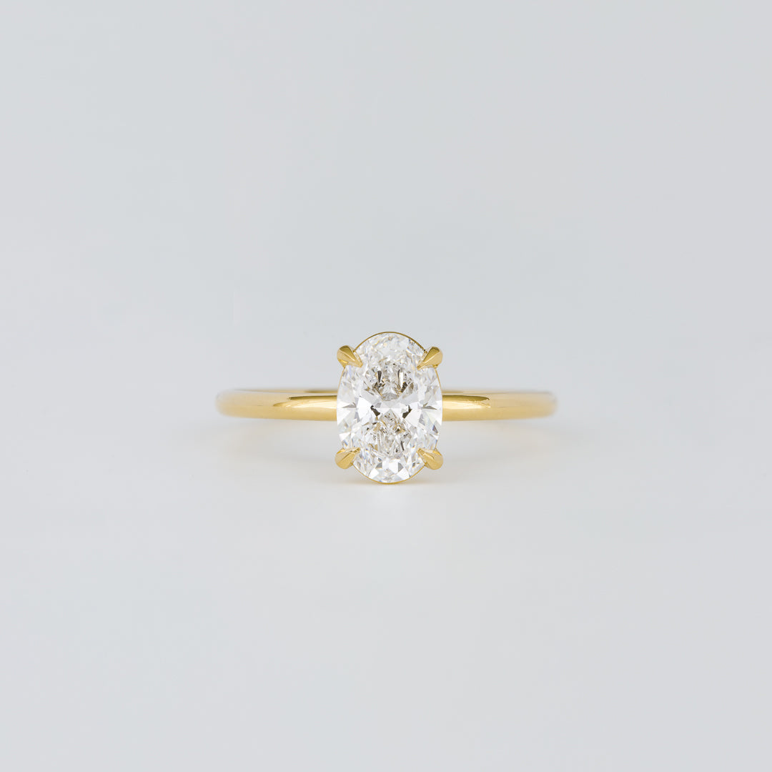 1.07 TCW Oval Cut Solitaire Lab Grown Diamond Engagement Ring