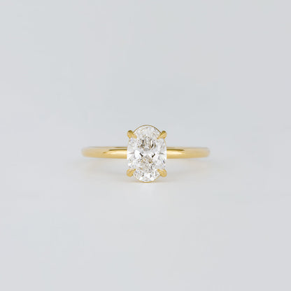 1.07 TCW Oval Cut Solitaire Lab Grown Diamond Engagement Ring
