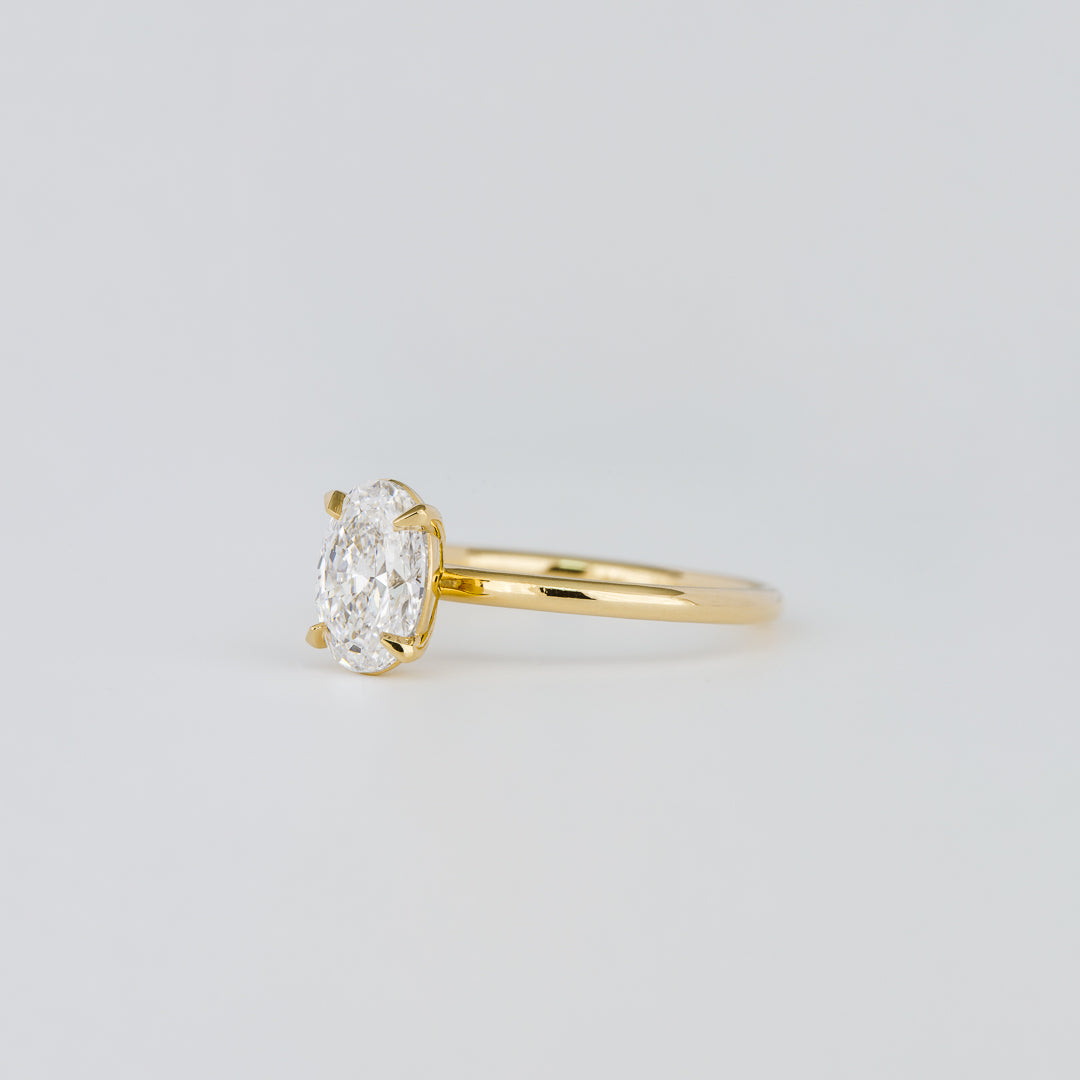 1.07 TCW Oval Cut Solitaire Lab Grown Diamond Engagement Ring