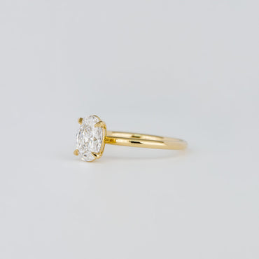 1.07 TCW Oval Cut Solitaire Lab Grown Diamond Engagement Ring