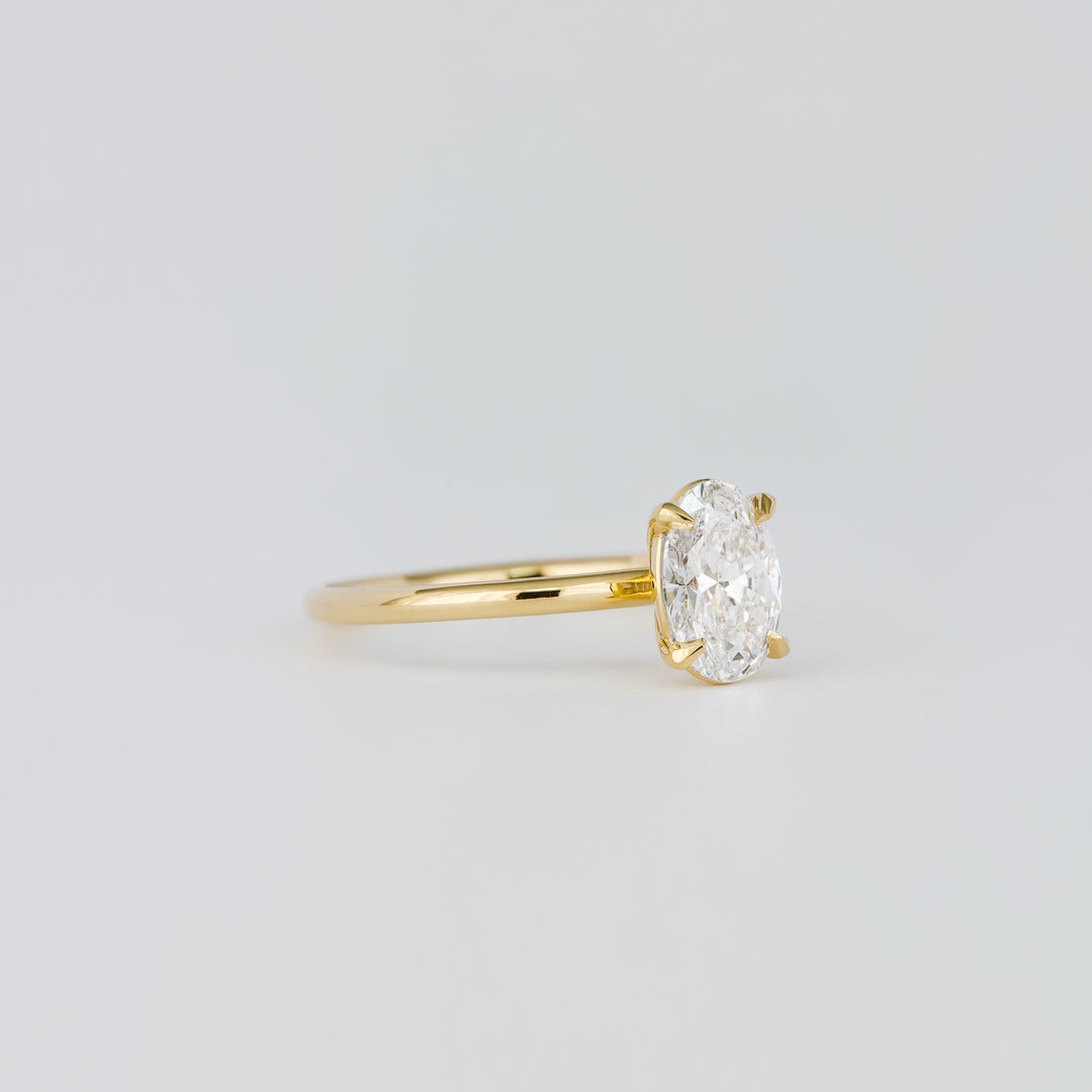 1.07 TCW Oval Cut Solitaire Lab Grown Diamond Engagement Ring