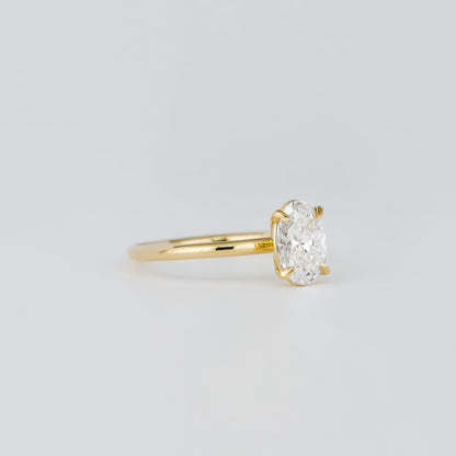 1.07 TCW Oval Cut Solitaire Lab Grown Diamond Engagement Ring