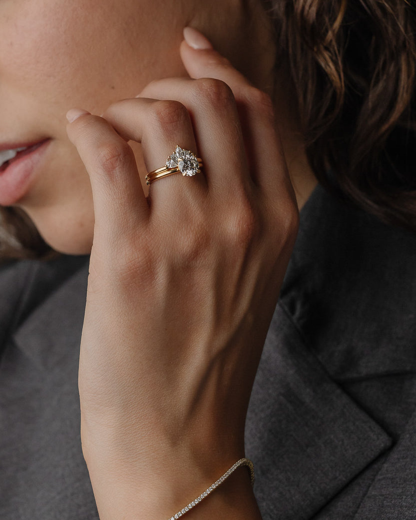 0.45 TCW Pear, Tapered Baguette & Marquise Stones Lab Grown Diamond Wedding Band