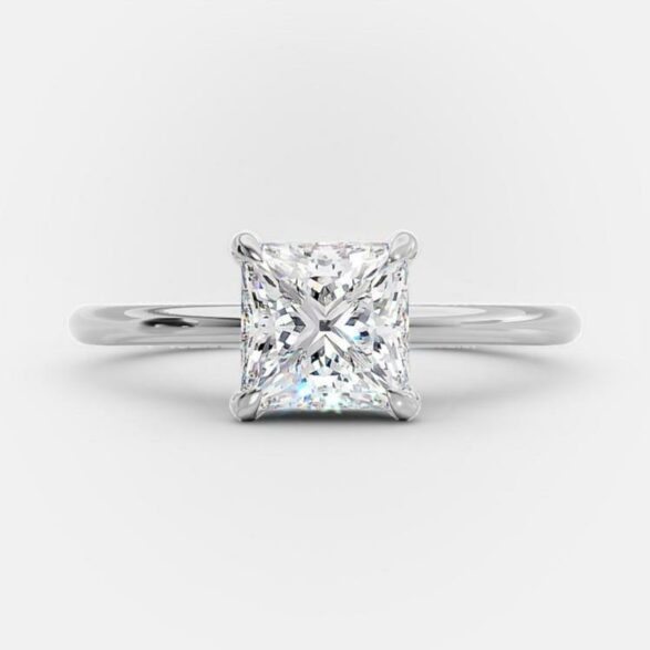 1.5 CT Princess Solitaire Style Moissanite Engagement Ring 5