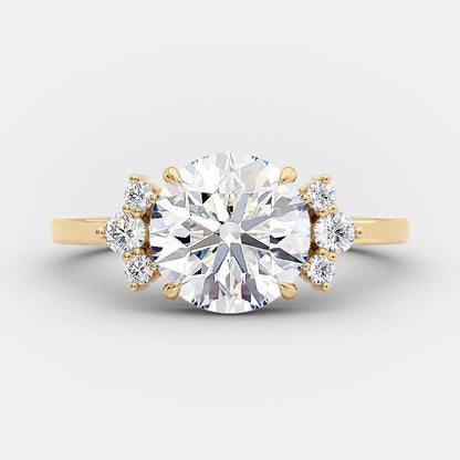 2.0 CT Round Cluster Style Moissanite Engagement Ring 6