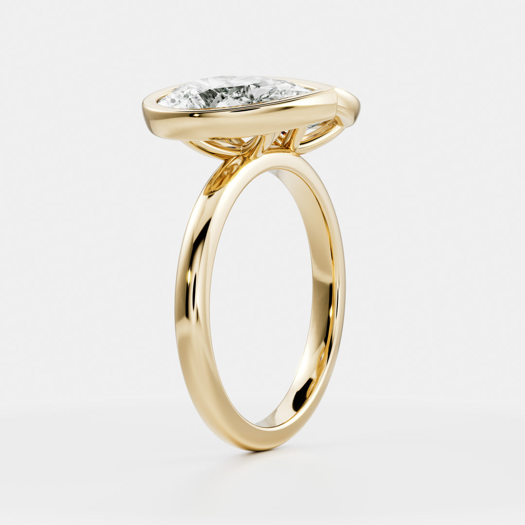 Marquise Cut Cluster Styled Lab Grown Diamond Engagement Ring