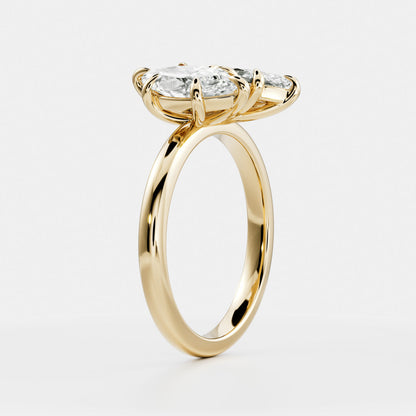 Marquise Cut Cluster Styled Lab Grown Diamond Engagement Ring