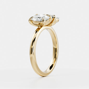 Marquise Cut Cluster Styled Lab Grown Diamond Engagement Ring