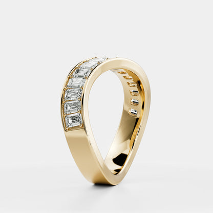 0.25 TCW Round Shaped Half Eternity Lab Grown Diamond Wedding Band