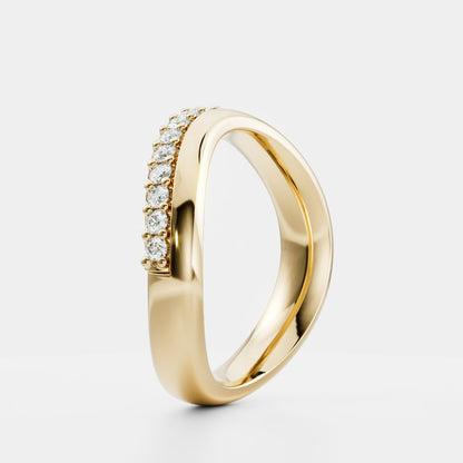 0.25 TCW Round Shaped Half Eternity Lab Grown Diamond Wedding Band