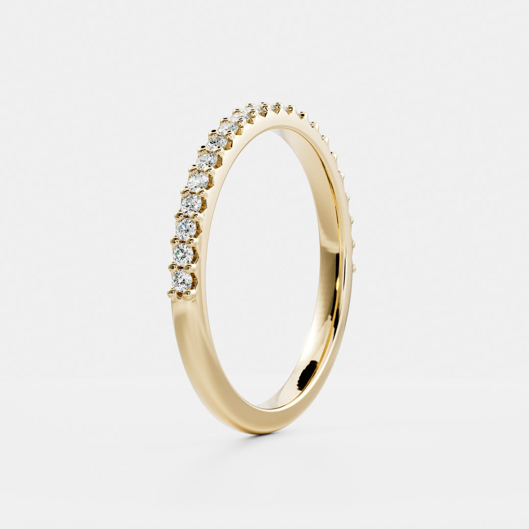 0.25 TCW Round Shaped Half Eternity Lab Grown Diamond Wedding Band