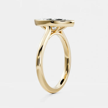 Marquise Bezel Solitaire Lab Grown Diamond Engagement Ring