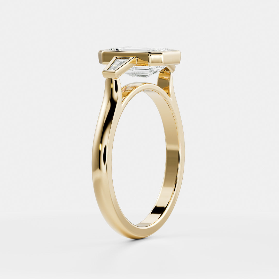 Marquise Cut Cluster Styled Lab Grown Diamond Engagement Ring