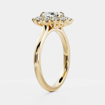 Marquise Cut Cluster Styled Lab Grown Diamond Engagement Ring