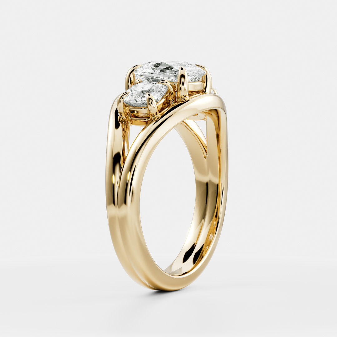 Marquise Cut Cluster Styled Lab Grown Diamond Engagement Ring