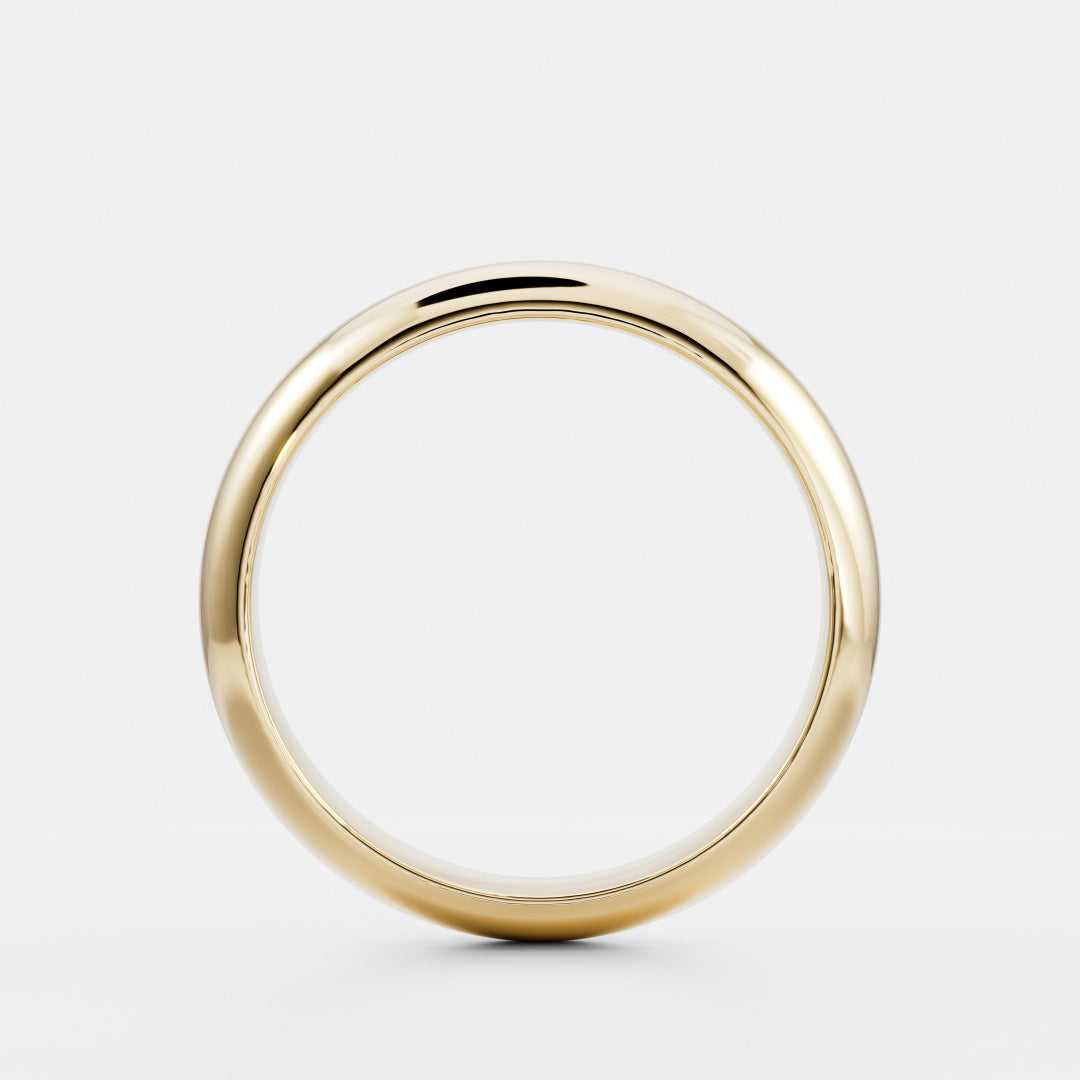 Domed Men's Gold Wedding Band