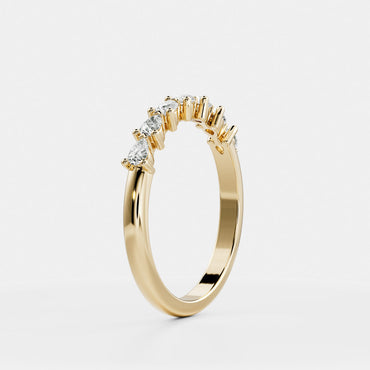 0.25 TCW Round Shaped Half Eternity Lab Grown Diamond Wedding Band