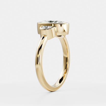 Marquise Cut Cluster Styled Lab Grown Diamond Engagement Ring