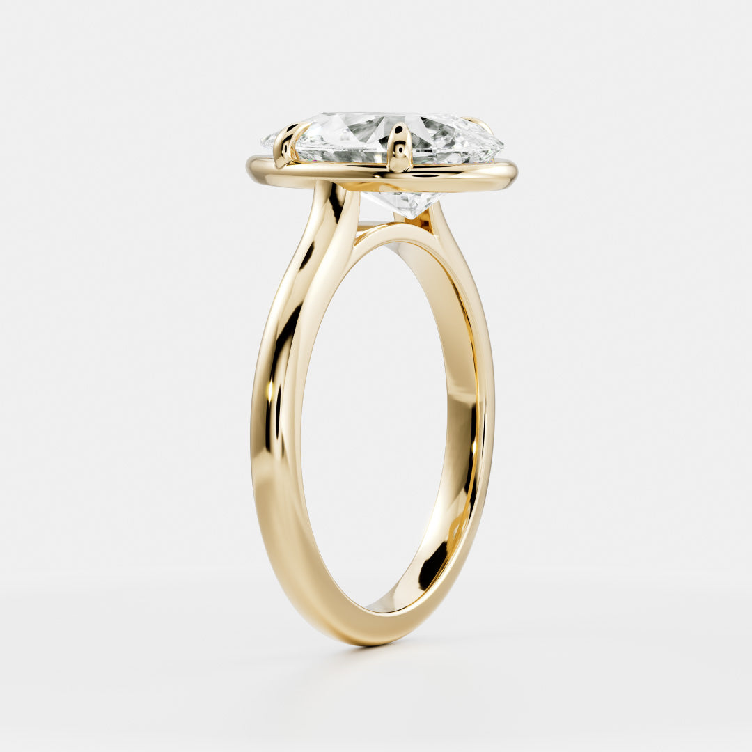 Marquise Cut Cluster Styled Lab Grown Diamond Engagement Ring