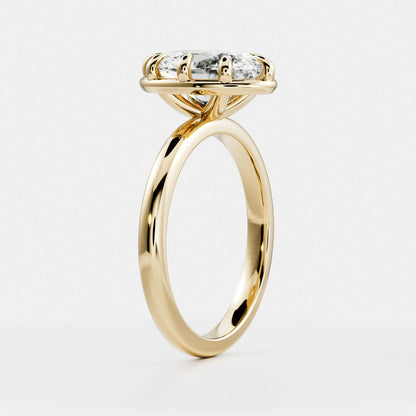 Marquise Cut Cluster Styled Lab Grown Diamond Engagement Ring