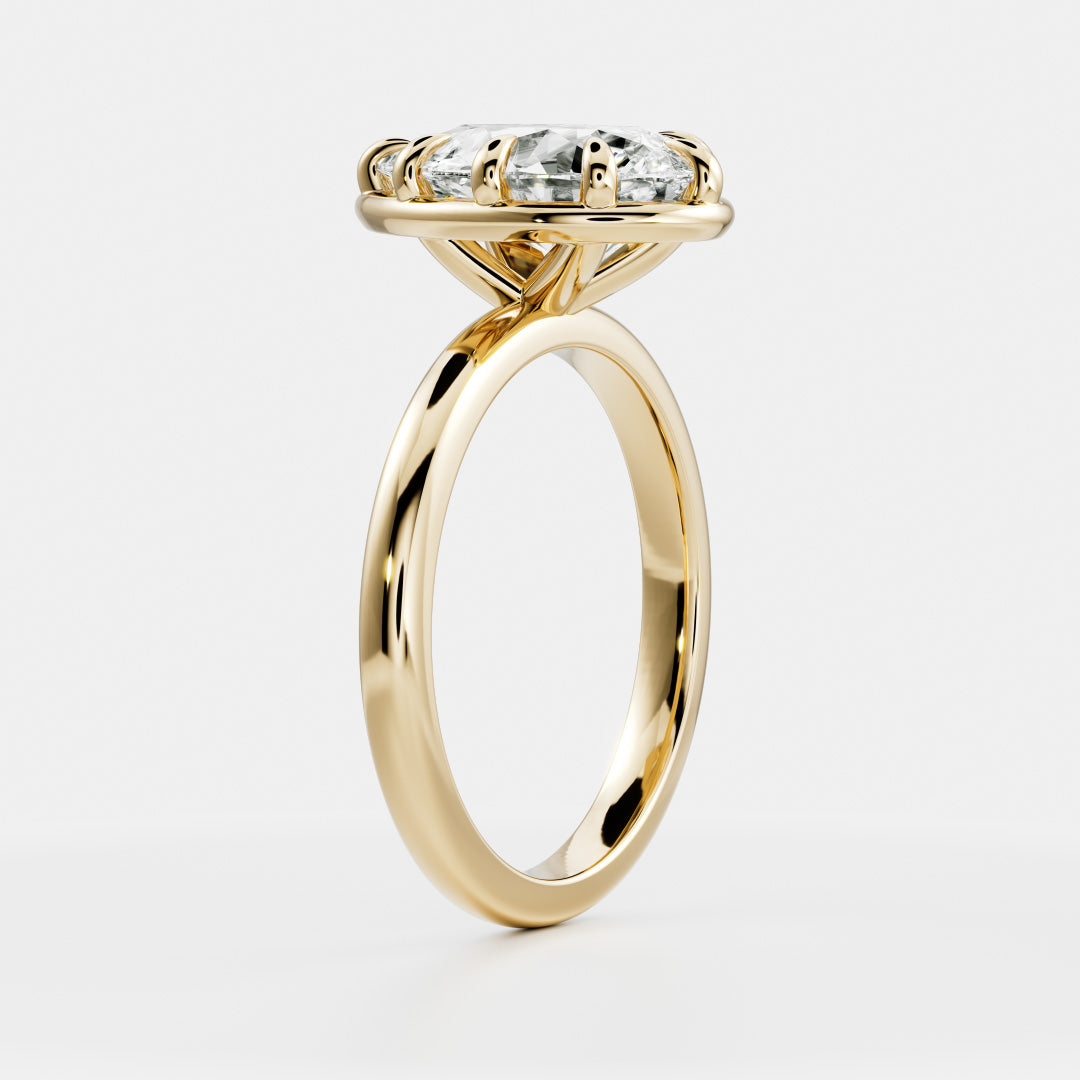 Marquise Cut Cluster Styled Lab Grown Diamond Engagement Ring