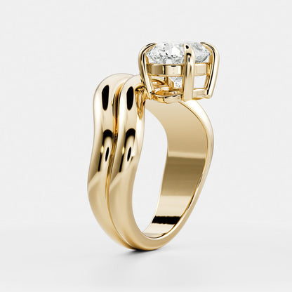 Marquise Cut Cluster Styled Lab Grown Diamond Engagement Ring