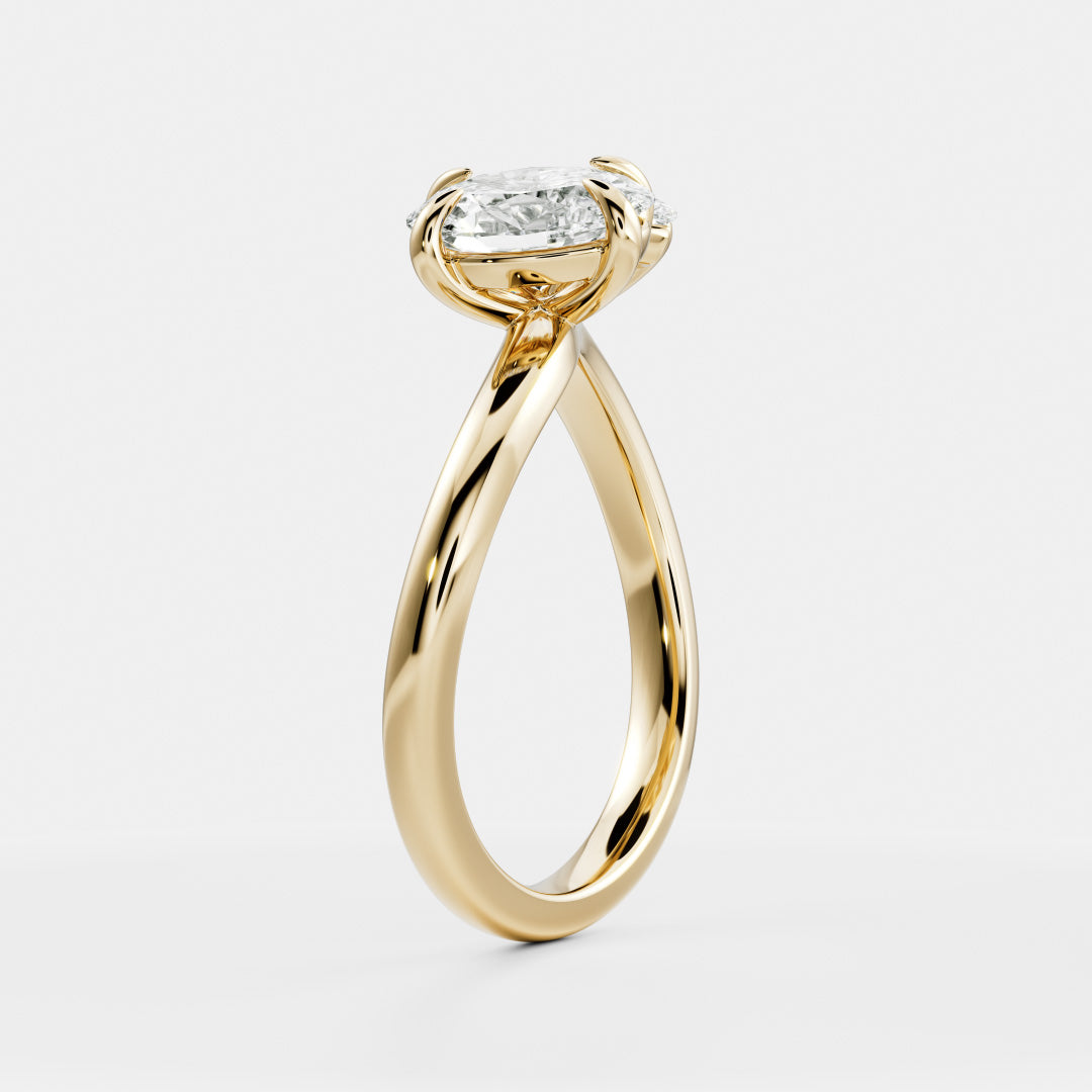 Marquise Cut Cluster Styled Lab Grown Diamond Engagement Ring