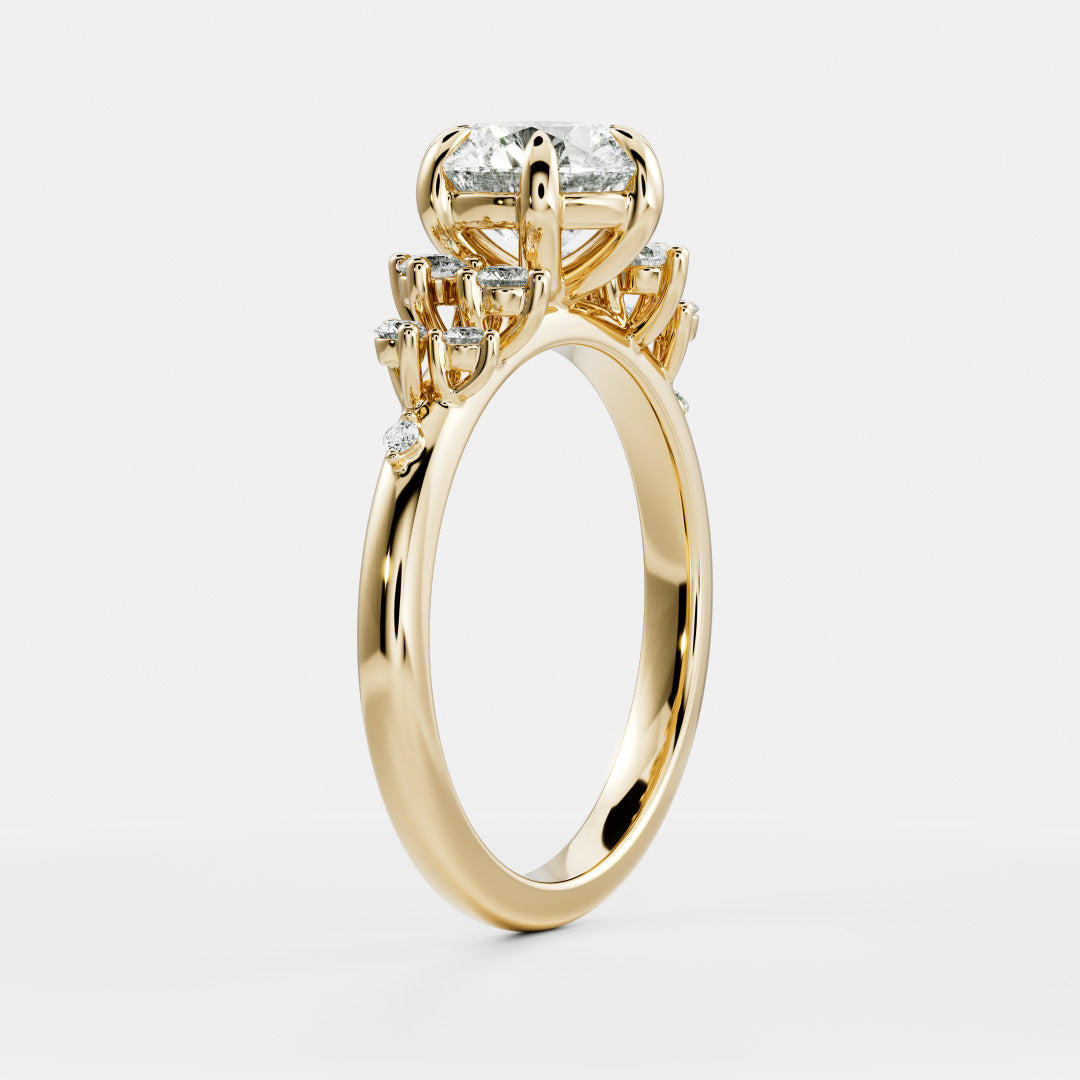 Marquise Cut Cluster Styled Lab Grown Diamond Engagement Ring