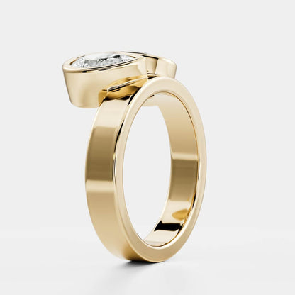 Marquise Cut Cluster Styled Lab Grown Diamond Engagement Ring