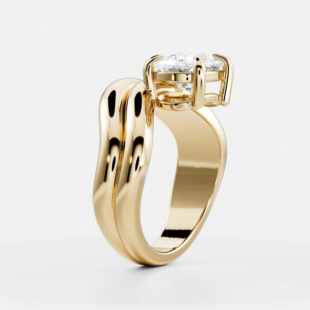 Marquise Cut Cluster Styled Lab Grown Diamond Engagement Ring