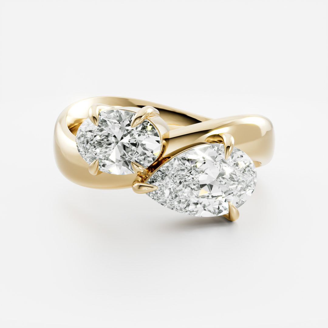 Marquise Cut Cluster Styled Lab Grown Diamond Engagement Ring