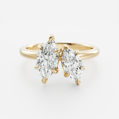 Marquise Cut Cluster Styled Lab Grown Diamond Engagement Ring