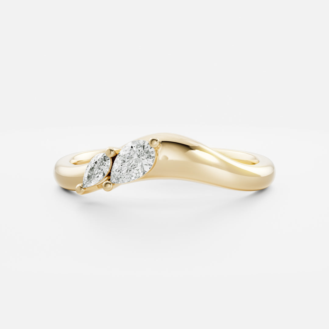 0.25 TCW Round Shaped Half Eternity Lab Grown Diamond Wedding Band