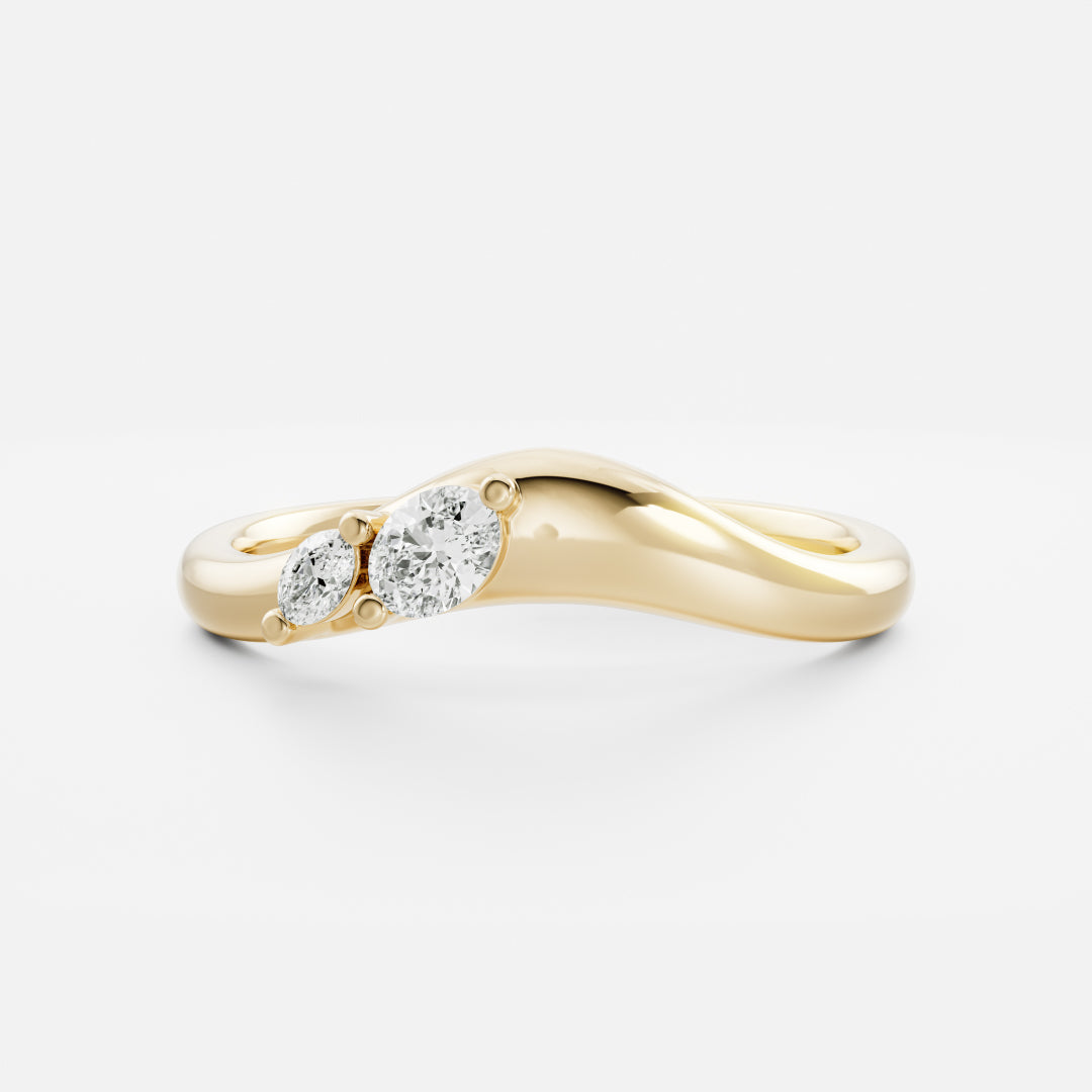 0.25 TCW Round Shaped Half Eternity Lab Grown Diamond Wedding Band