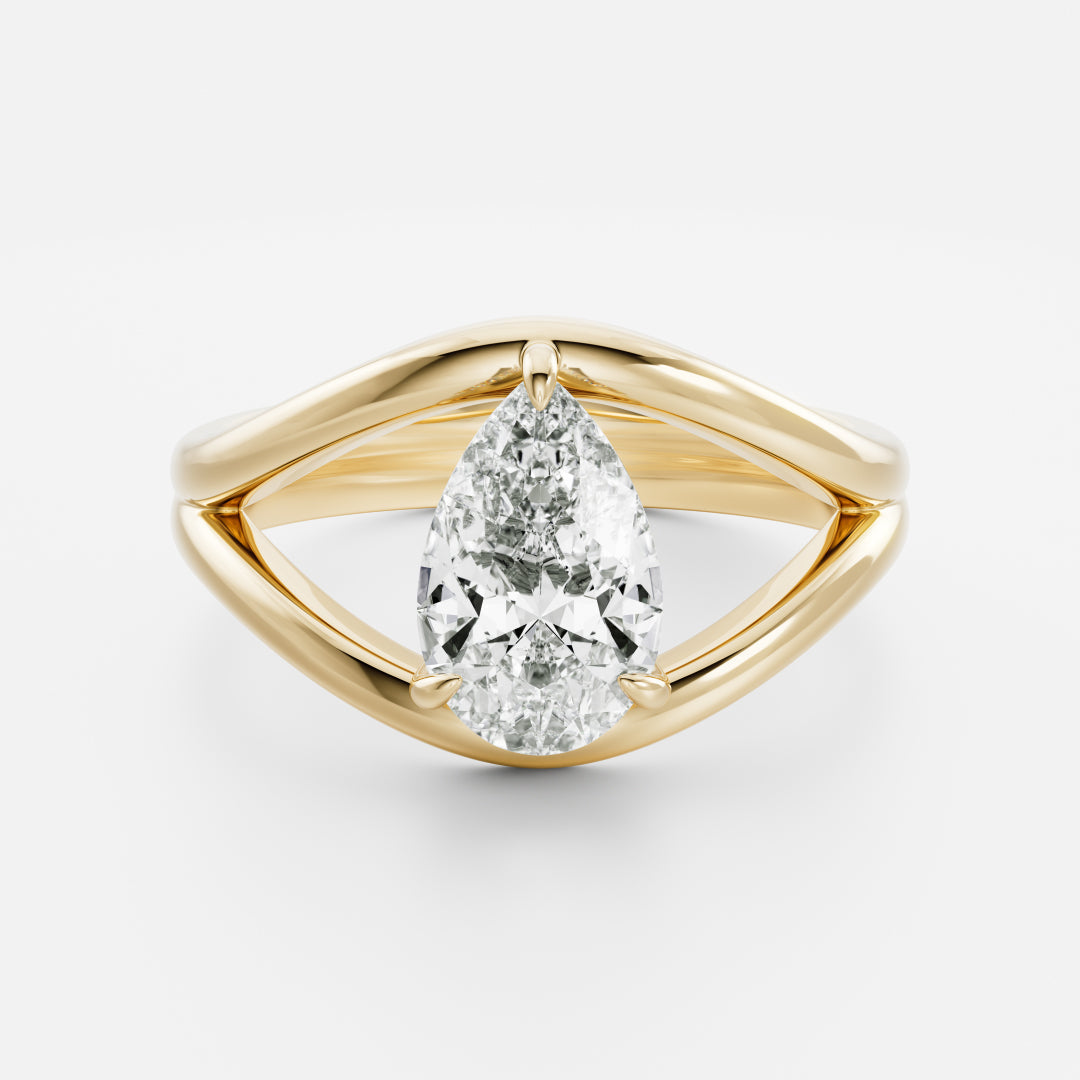 Marquise Cut Cluster Styled Lab Grown Diamond Engagement Ring