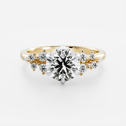Marquise Cut Cluster Styled Lab Grown Diamond Engagement Ring