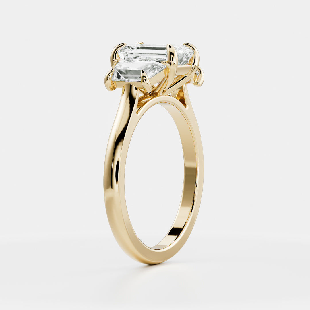 Marquise Cut Cluster Styled Lab Grown Diamond Engagement Ring