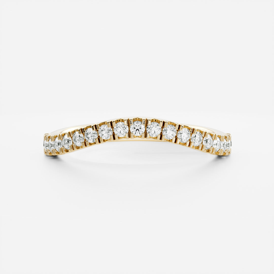 0.25 TCW Round Shaped Half Eternity Lab Grown Diamond Wedding Band