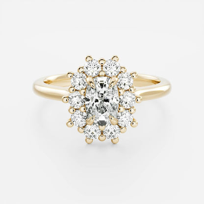 Marquise Cut Cluster Styled Lab Grown Diamond Engagement Ring