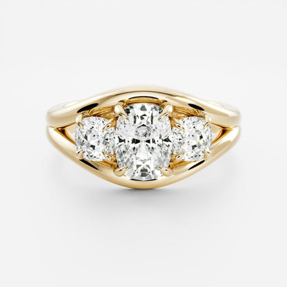 Marquise Cut Cluster Styled Lab Grown Diamond Engagement Ring
