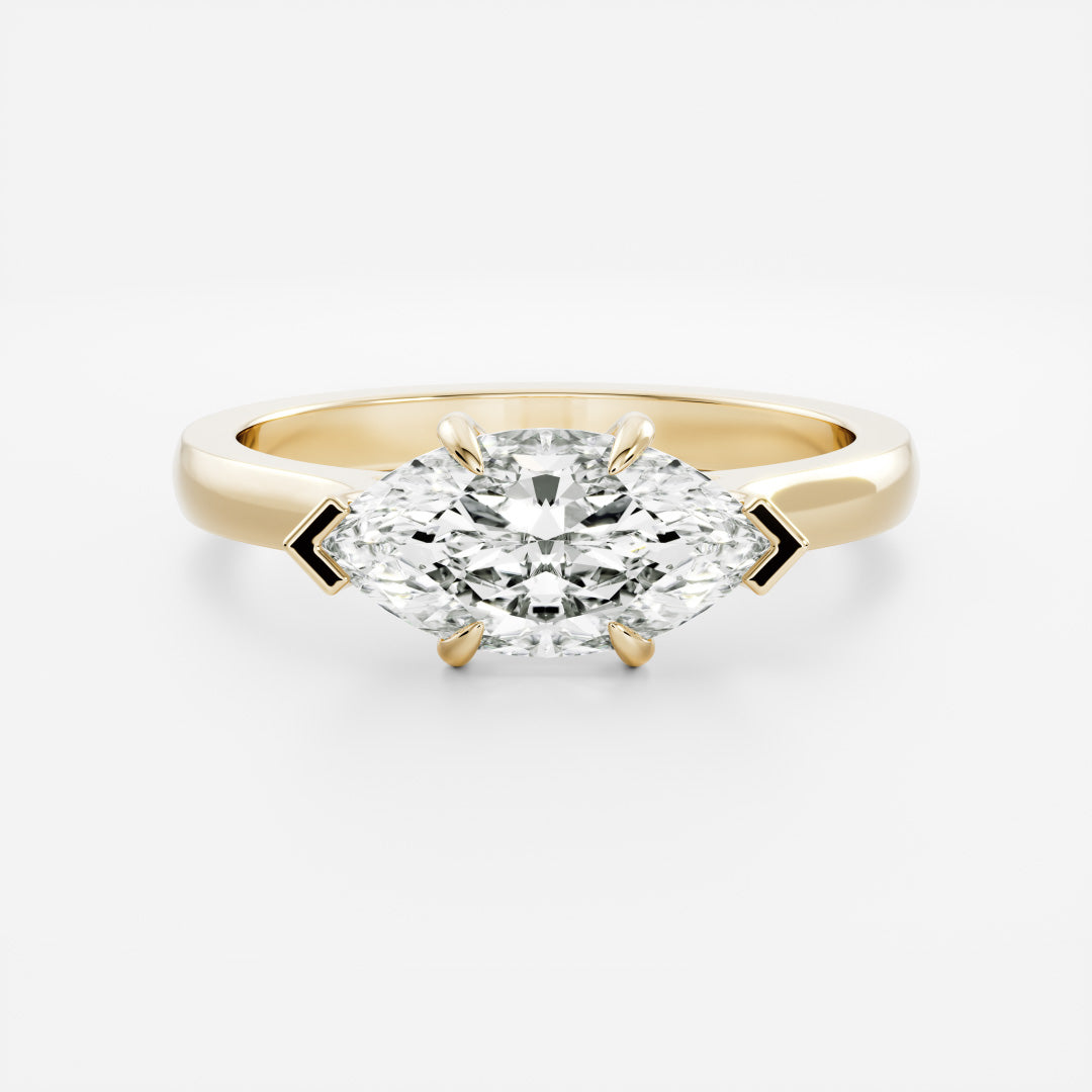 Marquise Cut Cluster Styled Lab Grown Diamond Engagement Ring