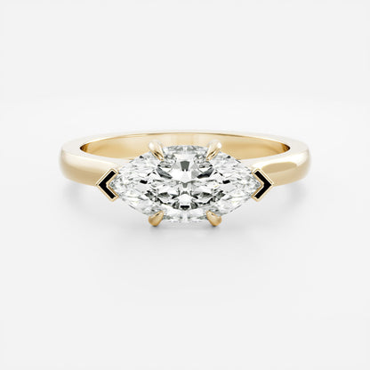 Marquise Cut Cluster Styled Lab Grown Diamond Engagement Ring